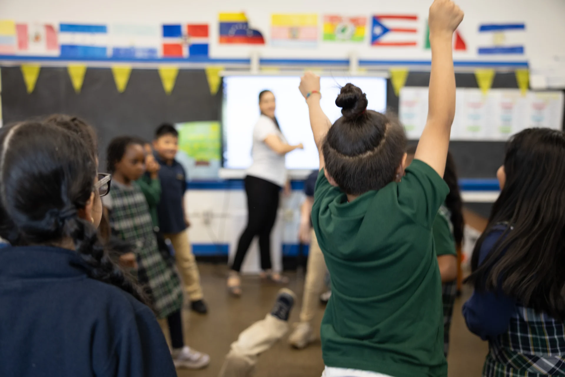 students learning in spanish class
