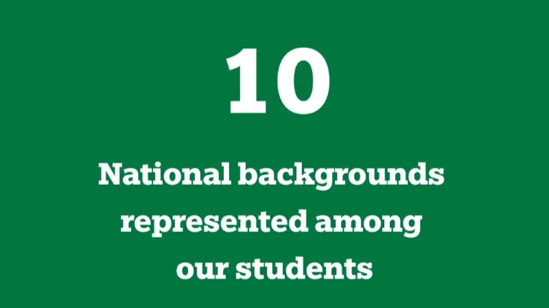 10 national backgrounds represented among our students