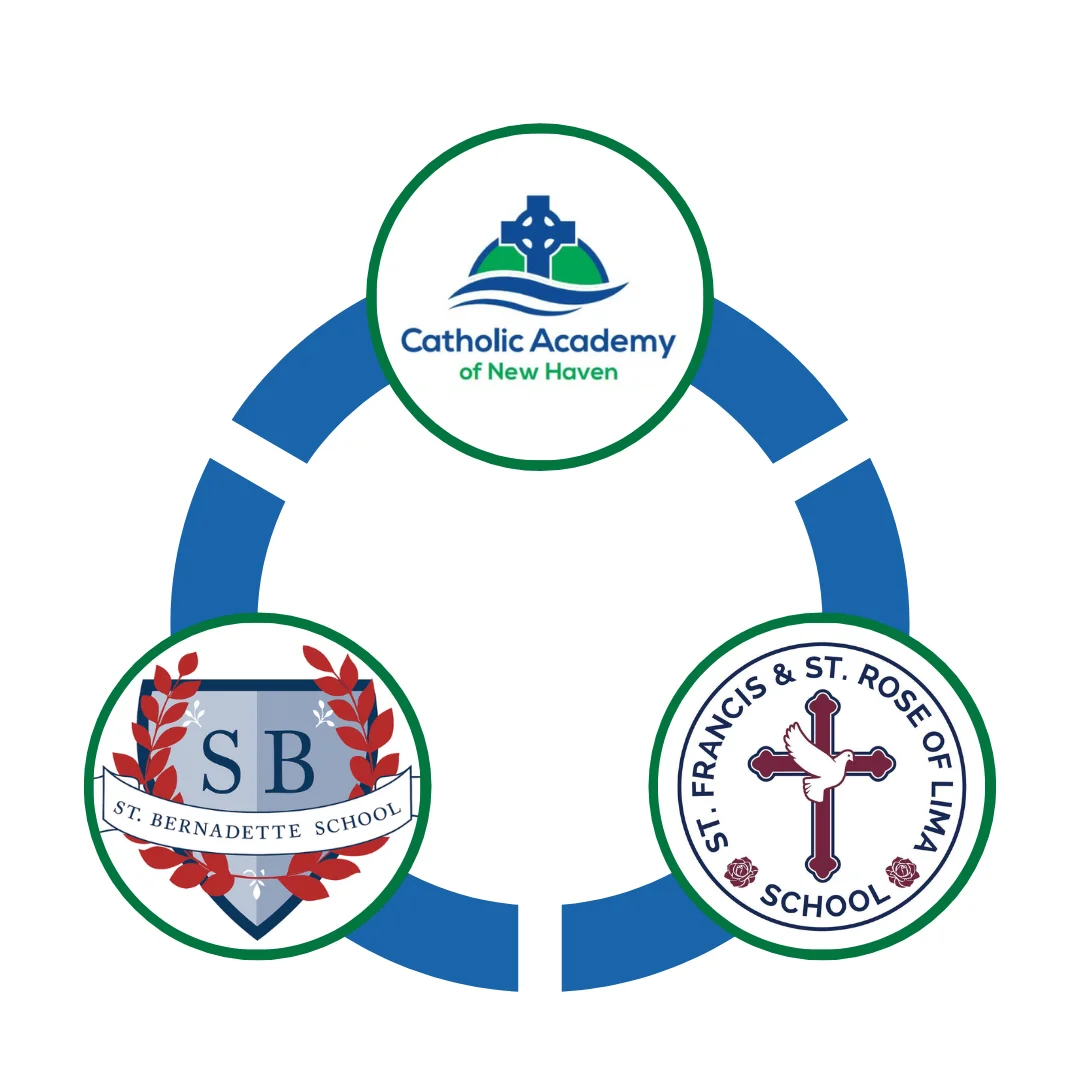 combination of logos from three schools